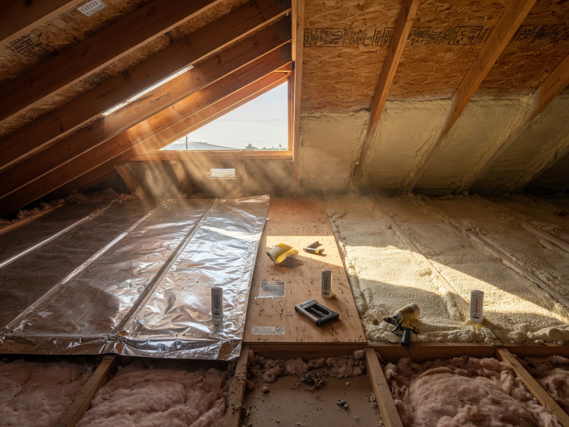 spray foam insulation in Mustang